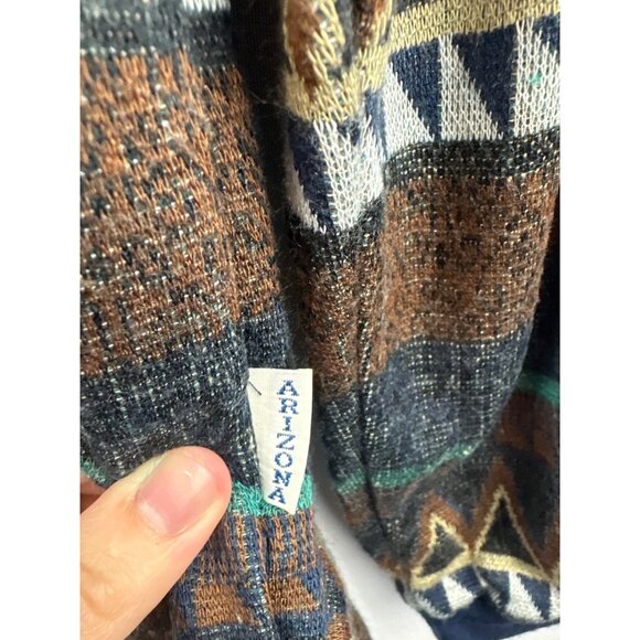 Vintage Arizona Jean Co. Womens Small Geometric Long Sleeve Polo Shirt - Picture 3 of 5